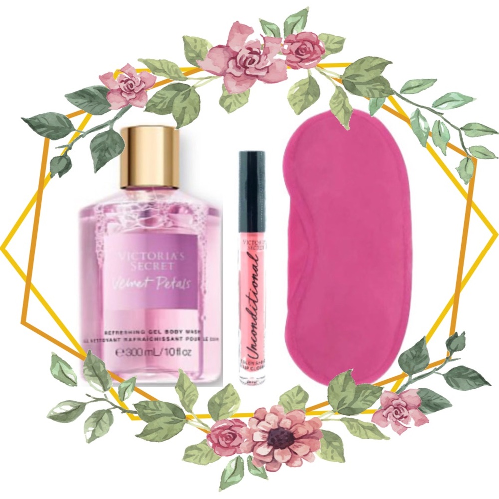 VS Velvet Petals Gel Body Wash With Unconditional Lip Gloss And Sleep Mask